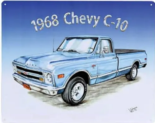 12x15 Metal Sign: 1968 Chevy C10