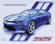 12x15 Metal Sign: Camaro SS (Blue)