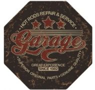 12" Octagon Metal Sign "Garage"