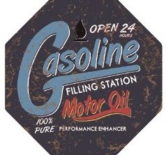 12" Octagon Metal Sign "Gasoline"