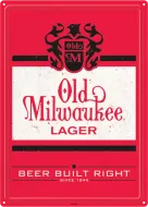 12x17 Rolled Edge Metal Sign: Old Milwaukee Lager