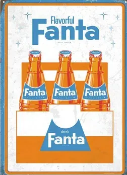 12x17 Rolled Edge Metal Sign: Fanta