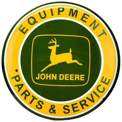 John Deere High Gloss Tin Button-24" Round