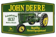John Deere Est 1837 Embossed Metal Sign-15"x23"