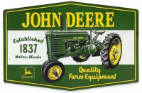 John Deere Est 1837 Embossed Metal Sign-15"x23"