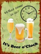 8x12 Metal Sign "Beer o' Clock"
