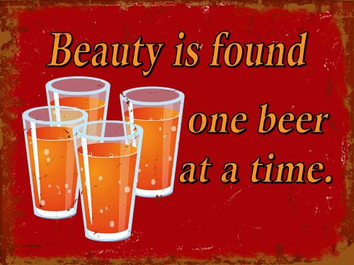 8x12 Metal Sign "Beer Beauty"