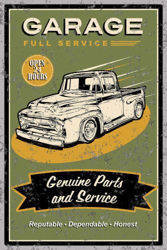 8x12 Metal Sign "Classic Garage"