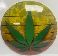 15" Dome Sign "Weed on Wood"