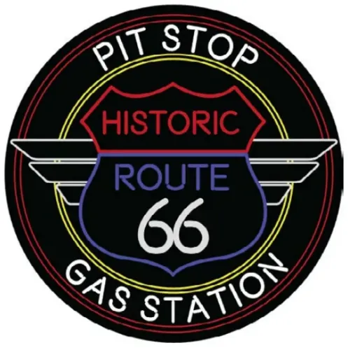 15" Dome Sign: Route 66 Pit Stop
