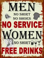 12x16 Metal Sign "Men No Shirt"