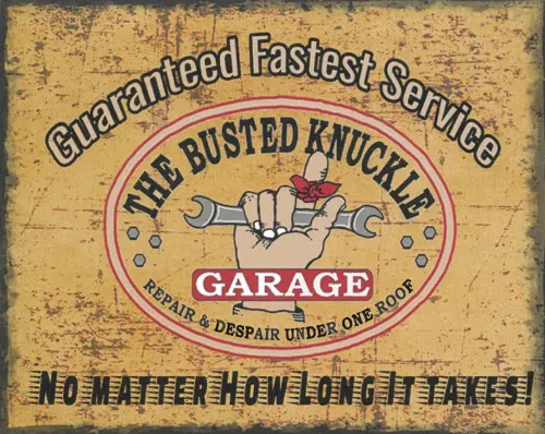 12x15 Metal Sign "Busted Knuckle Garage"