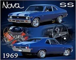 12x15 Metal Sign "69 Blue Nova"