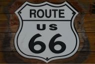 8x12 Metal Sign "Rt 66 on Wood"