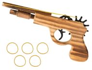 11" Wood Pistol Rubberband Gun