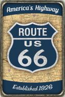 8x12 Metal Sign "Rt 66 Map"