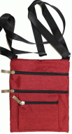 Maroon Crossbody Purse w/3 Zippers