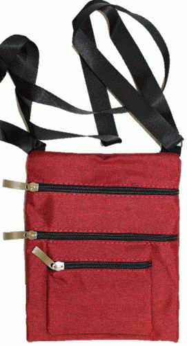 Maroon Crossbody Purse w/3 Zippers