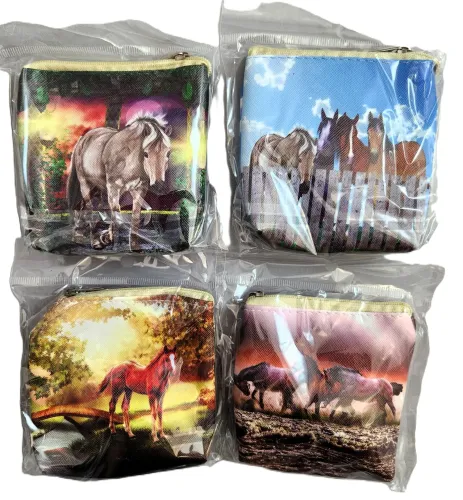 Horse Coin Purse w/ Zipper (4 Designs)
