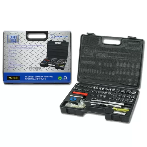 75 pc. MM/SAE 1/2" & 3/8" Drive Socket Set