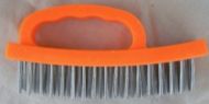 6" Plastic Orange Handle Wire Brush 