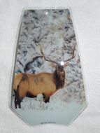 Elk in Snow Touch Lamp Glass