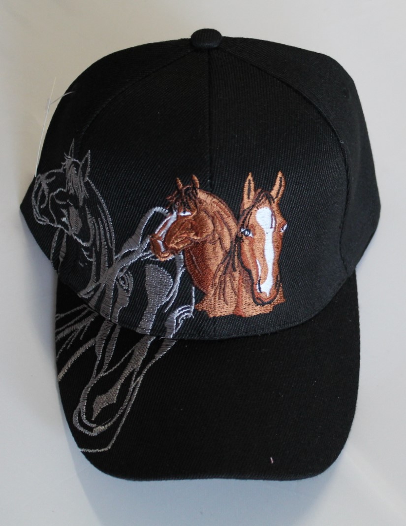 Horse Baseball Cap (Black) C & R Discount, Inc.